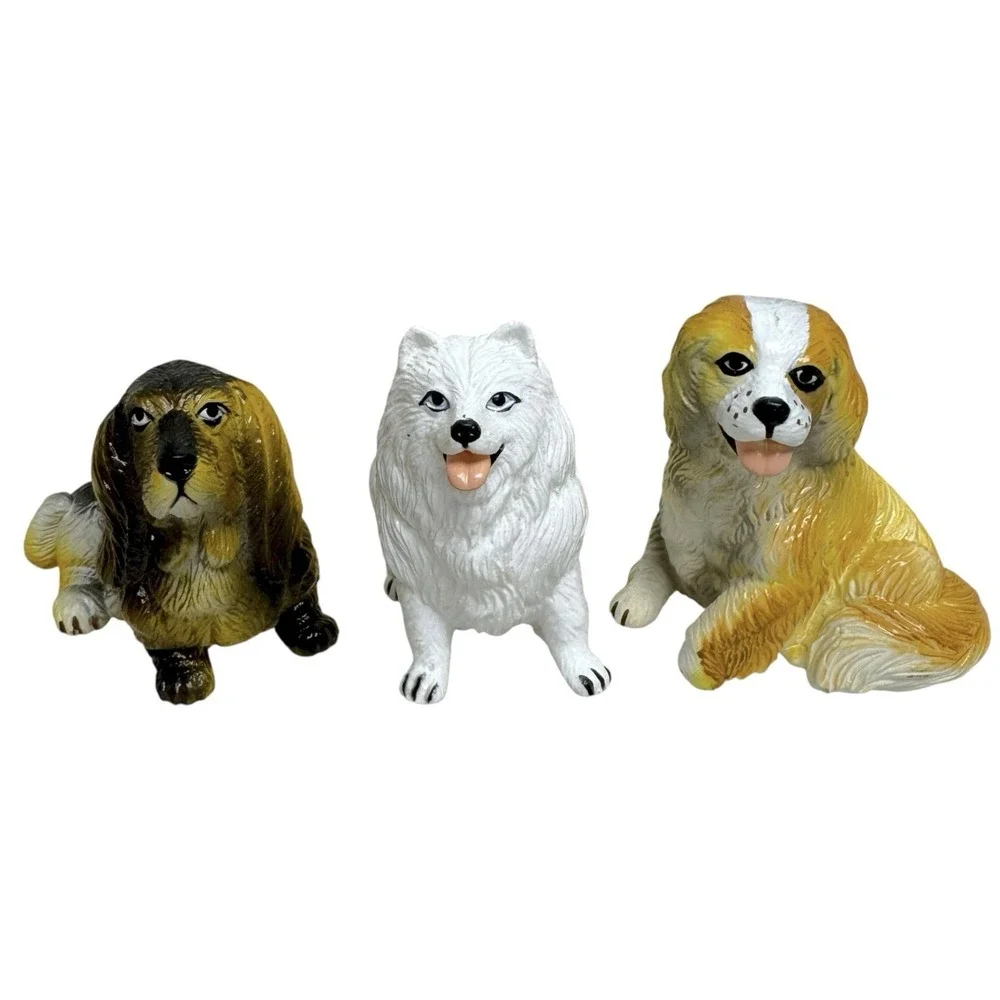 Vtg 1988 NEW-RAY‎ Dog Novelty Collectible Rubber Figurines Misc Breeds Lot Of 16
